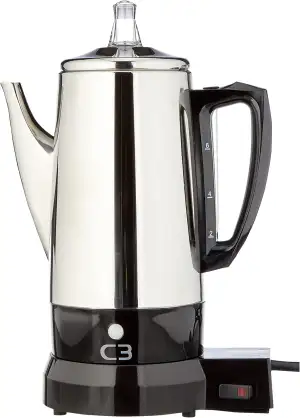 C3 Perkolator Basic - kabelloser, elektrischer Kaffeebereiter für 2 bis 6 Tassen