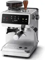 AMZCHEF Siebträgermaschine, 20 Bar Espressomaschine mit mahlwerk, 44 Mahlgrade, 4-Temperaturstufen,Cold Brew, 1,8L Tank,espressomaschine mit Milchaufschäumer, IMD Touch Screen,Edelstahl