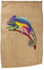 Kaffeesack SELTENE MOTIVE Jutesack Deko SACK DEKO mit ausgewählten Motiv (Chameleon)