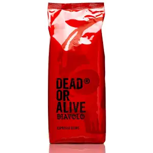 DEAD OR ALIVE DIAVOLO - Extra Dark Espresso - 100% Robusta - Extrem Stark - Säurearm - Stabile Crema - Ganze Bohnen 1kg - Napoli Röstung