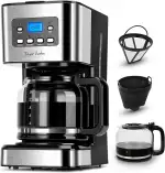 Taylor Swoden Darcy - 950W Kaffeemaschine mit Timer,1.5L Filterkaffeemaschine 12 Tassen, Abschaltautomatik, Tropf-Stopp, Wiederverwendbarem Filter und Heizplatte, BPA-frei, Schwarz