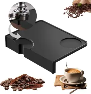 Tampermatte Silikon Espresso Tamper mit Kantenschutz,Tampermatte Silikon Schwarz