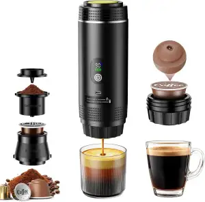 Mini kaffeemaschine für unterwegs, 3 in 1 akku kaffeemaschine, auto espressomasc
