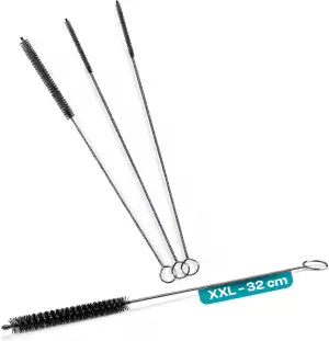 4X Reinigungsbürste (3 & 7mm Ø 32 cm lang) für Kaffeevollautomaten, Milchschlauc