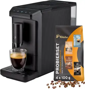 Tchibo Kaffeevollautomat Esperto mini für Caffè Crema und Espresso, nur 16cm bre