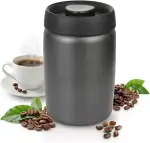 OTraki 1.2L Vakuum Kaffeedose Edelstahl, Kaffeebohnen Aufbewahrung Luftdicht Aromaschutz, Kaffeebohnen Behälter Mit Innovativem Vakuumverschluss Kaffee Dose Für Kaffee, Tee Oder Lebensmittel