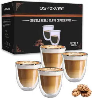 Doppelwandiges Thermoglas Espresso, Espressotassen, 4er-Set Doppelwandige Thermo