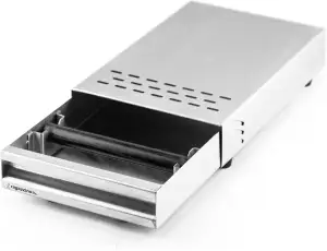 ragazzino Abklopfbehälter aus Edelstahl | Sudschublade für Espresso Siebträgermaschine | Abschlagkasten mit herausnehmbarer Abklopfstange | Knock Box 280x180x64mm