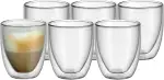 WMF Kult doppelwandige Cappuccino Gläser Set 6-teilig, doppelwandige Gläser 250ml, Schwebeeffekt, Thermogläser, hitzebeständiges Teeglas, Kaffeeglas