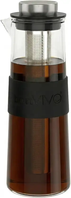 bonVIVO Cold Brew Coffee Maker 1L Glas Frida Kaffeebereiter mit Permanentfilter 