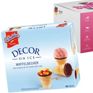 DeBeukelaer Waffelbecher | Eiswaffeln | Keksbecher | 60 Becher pro Packung | De 