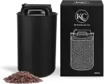 KC Kitchen & Co. Kaffeedose luftdicht für 1 kg Kaffeebohnen – Edelstahl Vorratsdose mit Vakuumdeckel & Aromaverschluss – Aufbewahrungsdose für Kaffee, Tee, Zucker, Müsli Schwarz Matt (2800 ml)