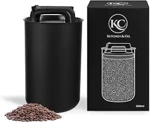 Kaffeedose luftdicht für 1 kg Kaffeebohnen – Edelstahl Vorratsdose mit Vakuumdec
