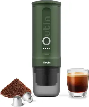 OutIn Nano Tragbare Espressomaschine mit Akku, für unterwegs oder Camping, Kaffe