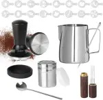 Kaffee Tamper 51mm Set, Espresso Tamper Set 23pcs, Espresso Tamper Zubehör mit 350ml Edelstahl Mi...