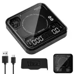 BOOKOO Kaffeewaage mit Timer, 0,1g Hochpräzise wiederaufladbare Espresso Waage mit 3 Mode, Blueto...