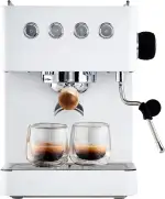 Solis Barista Gran Gusto Espressomaschine, Kaffeemaschine mit abnehmbaren Wassertank, Halbautomatische Siebträgermaschine mit 58 mm Profi-Siebhalter, Heißwasser- und Dampffunktion, Edelstahl, weiß