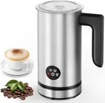 Elektrischer Milchaufschäumer – Edelstahl, für heißen und kalten Milchschaum, für heiße Schokolade, Latte Macchiato, Cappuccino, Macchiato