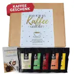 Premium Kaffeebohnen Geschenkset - 5 x 100g Probierset Ganze Bohnen - Kaffee Geschenkidee für Männer & Frauen - Barista Specialty Coffee - Hab ich da Kaffee gehört?