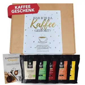 Premium Kaffeebohnen Geschenkset - 5 x 100g Probierset Ganze Bohnen - Kaffee Ges