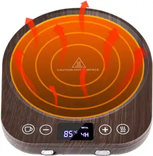 Elektrischer Kaffeewärmer,Aufgerüstet Tassenwärmer,Elektrischer Getränkewärmer mit 9 Temperatureinstellungen,Kerzenwärmer mit Schwerkraftsensorschalter,geeignet für Kaffee,Tee,Milch, DS1292