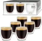 Creano doppelwandige Espresso-Gläser, 6er-Set 100ml, Mokkatassen, Thermo-Gläser mit Schwebe-Effekt