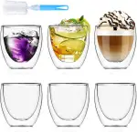 6 Stück Espressotassen Doppelwandig - 79ml Doppelwandig Thermogläser Gläser Set, Hitzebeständig E...