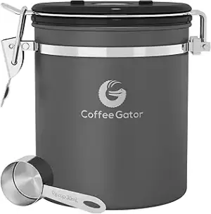 Coffee Gator-Edelstahl-Kaffeedose – Hält gemahlener Kaffee und Bohnen länger fri