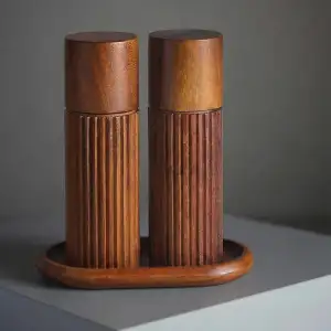 Salz- und Pfeffermühlen Set aus Holz – Manuelle Gewürzmühlen mit Keramikmahlwerk