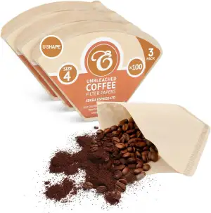 EDESIA ESPRESS – 300 Kegelförmige Kaffeefilter aus Papier – Kaffeefilter Nr.4 fü