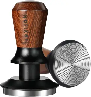 KOFIKOFI 53.3mm Espresso Tamper mit Base Ripple Doppelfeder 30lbs Anpressdruck K