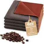 4er Barista Tuch Set 30x30cm, Mikrofasertücher für Siebträger, Dampflanze & Kaffeemaschine, Doppelseitige Microfasertücher, fusselfreie Reinigungstücher, saugstarkes Barista Zubehör
