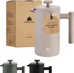 Groenenberg French Press Earth 600 ml o. 1 Liter I Hochwertige Kaffeepresse mit Thermo Warmhalte-...