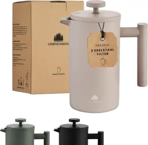 Groenenberg French Press Earth 600 ml o. 1 Liter I Hochwertige Kaffeepresse mit 