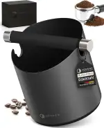 JODORA Abklopfbehälter für Siebträger aus hochwertigen Edelstahl standfest - Robuste Knock Box mi...