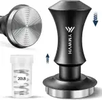 Kaffee Tamper mit Base Ripple 51mm, Edelstahl Espresso Tamper mit 20lb/30lbs-Ersatzfedern,Barista...