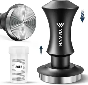 Kaffee Tamper mit Base Ripple 51mm, Edelstahl Espresso Tamper mit 20lb/30lbs-Ers