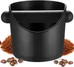 Espresso Abklopfbehälter für Siebträger, Kaffeesatz Abschlagbehälter für Siebträgerhalter, Kaffee Abklopfbehälter, Coffee Knock Box for Espresso Grounds für Küche Café Restaurant (Schwarz)