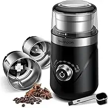 SHARDOR KaffeemüHle Elektrisch Mit 2 Edelstahltassen GewüRzmühle, Automatischer 