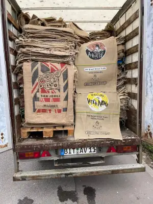 Kaffeejutesack mit Motiv oder Beschriftung/verschiedene Designs/Jutesack