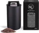 KC Kitchen & Co. Kaffeedose luftdicht für 500 g Kaffeebohnen – Edelstahl Vorratsdose mit Vakuumdeckel & Aromaverschluss – Aufbewahrungsdose für Kaffee, Tee, Zucker, Müsli – Mattschwarz (1700 ml)