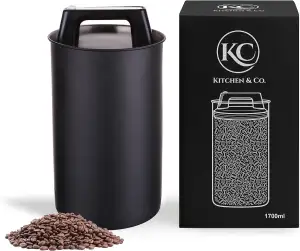 KC Kitchen & Co. Kaffeedose luftdicht für 500 g Kaffeebohnen – Edelstahl Vorrats