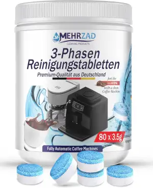 80 × 3-Phasen Premium-Reinigungstabletten für Kaffeevollautomaten – Reinigung, S