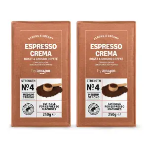 by Amazon Espresso Crema gemahlener Kaffee 500 g (2 x 250 g) - Mittlere Röstung 