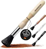 Grasshopper Barista Pinsel - Veganer Reinigungspinsel Kaffeepinsel (modernes Natur Design) für: Siebträgermaschine, Kaffeevollautomat, Espressomaschine, Kaffeemühle | Küchenpinsel Barista Zubehör