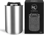 KC Kitchen & Co. Kaffeedose luftdicht für 1 kg Kaffeebohnen – Edelstahl Vorratsdose mit Vakuumdeckel & Aromaverschluss – Aufbewahrungsdose für Kaffee, Tee, Zucker, Müsli Silber (2800 ml)