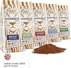 Hagenbeck Kaffee gemahlen | Probier-Set mit 5 aromatischen Filterkaffee-Sorten a