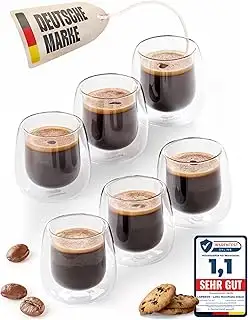 Espressotassen doppelwandig 6er Set 80ml - Doppelwandige Kaffeegläser Espressogl