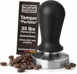 Scarlet Espresso | Kaffee Tamper »Perfetto« – Espresso Tamper auf 35 lbs Anpress