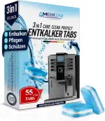 3-in-1 Entkalkungstabletten für Kaffeevollautomaten & Kaffeemaschinen (55 Stück) - kompatibel mit Jura,Siemens EQ-Series, Bosch, Miele, Melitta, Krups, Tassimo uvm "Made in Germany"